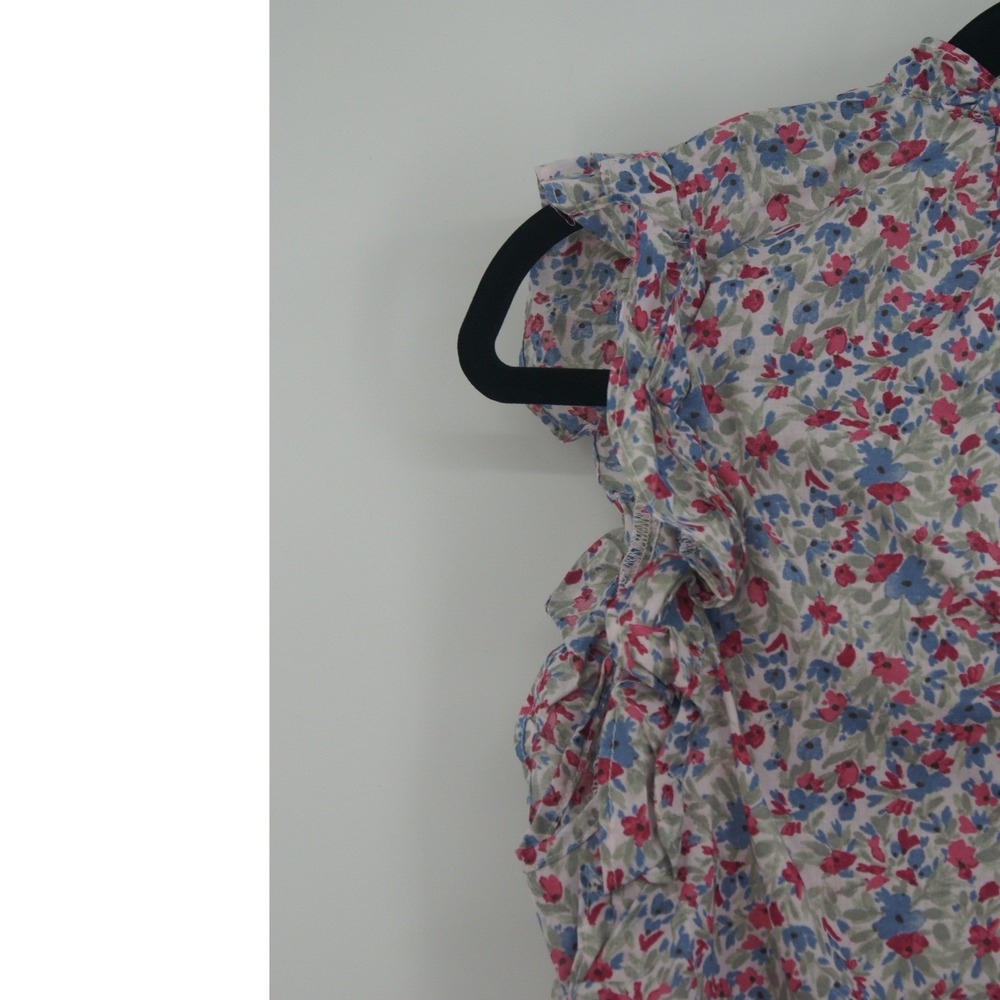 BB Dakota Steve Madden Ditsy Top Floral Flutter Sleeve Cotton Blouse BM14433W S - Picture 11 of 11